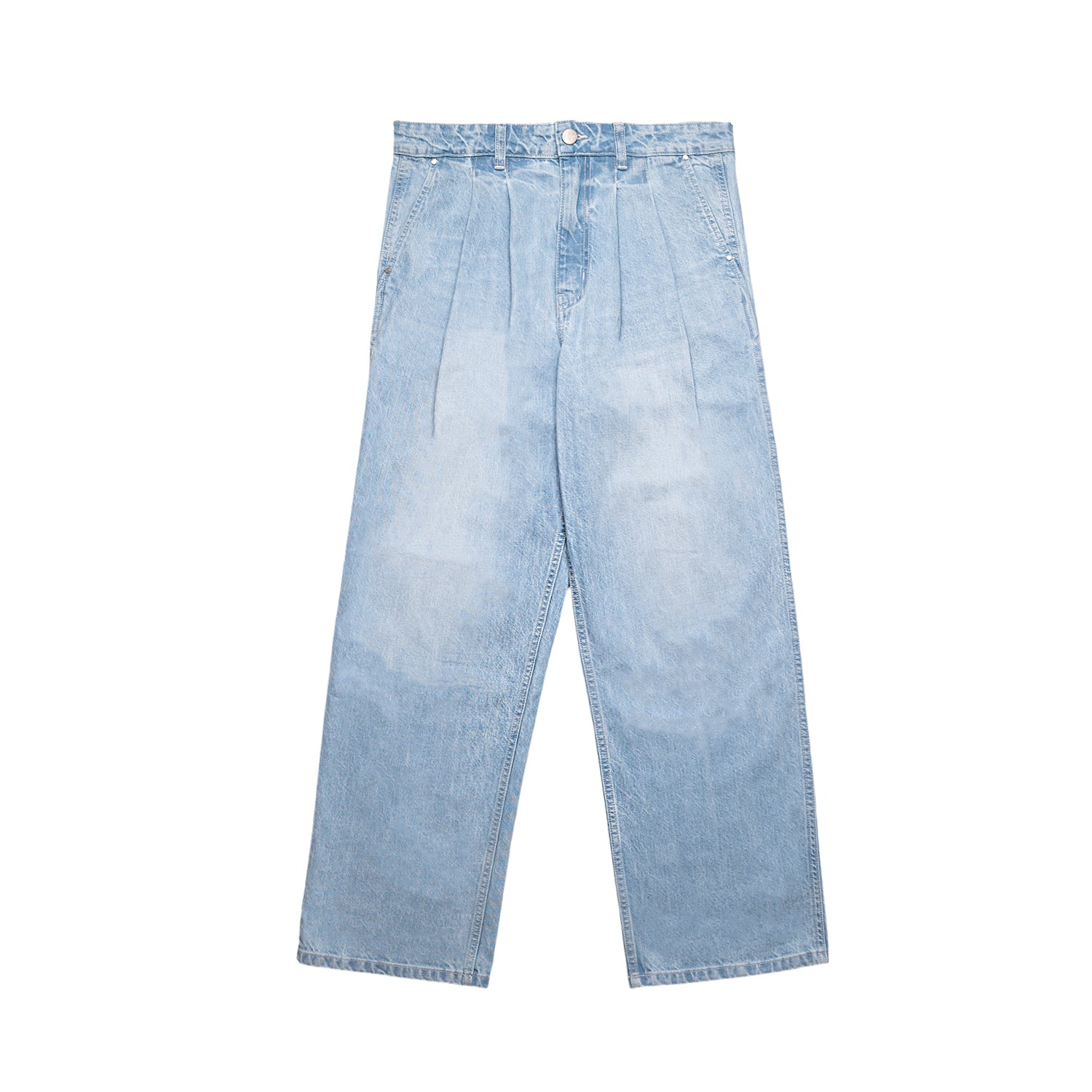 AGLXY x Wrangler Pleated Jeans - Washed blue