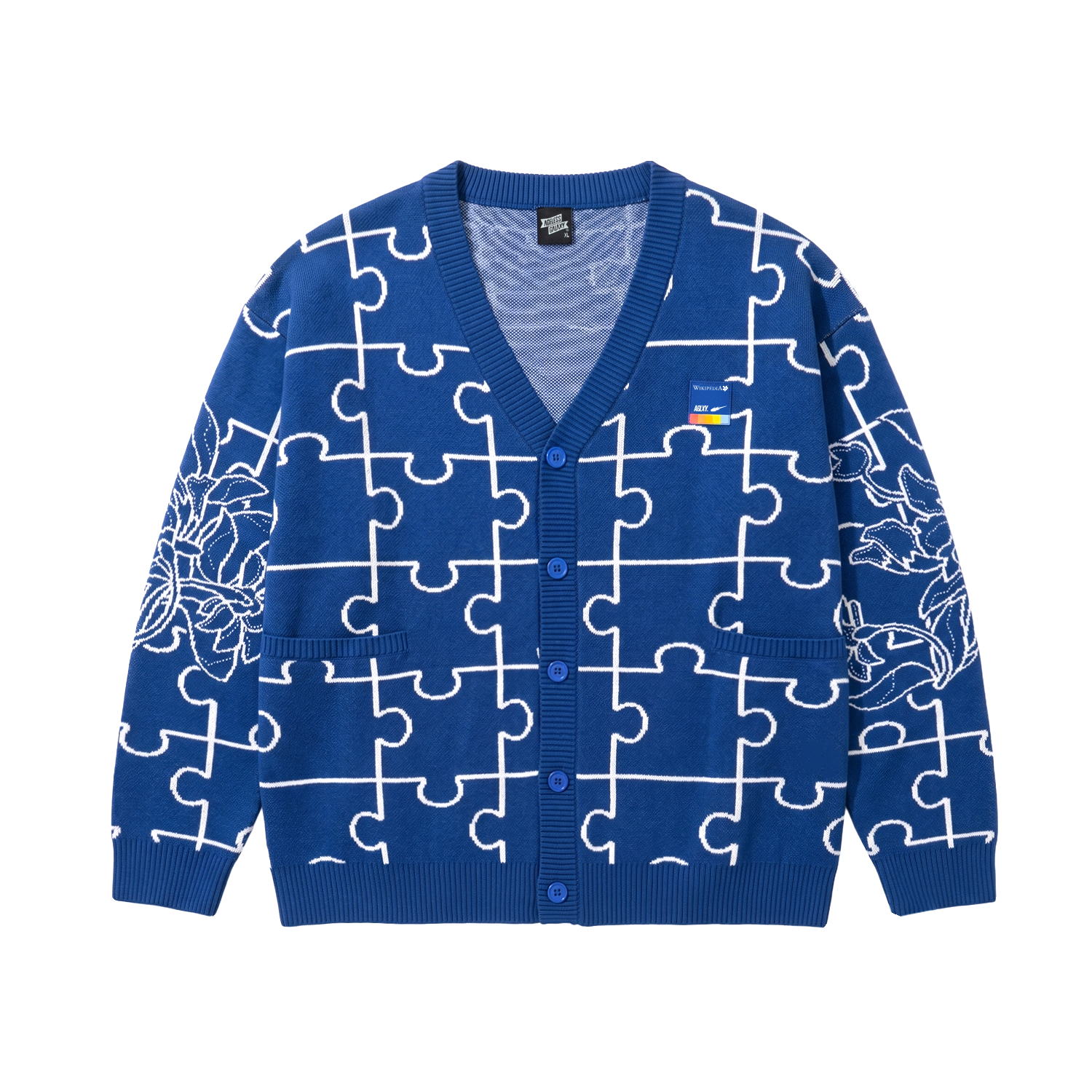 AGLXY x Wikipedia 25 Cardigan - Blue / White