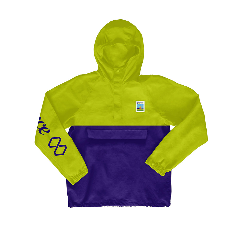 Rocketship Goes By Anorak - Lime / Blue