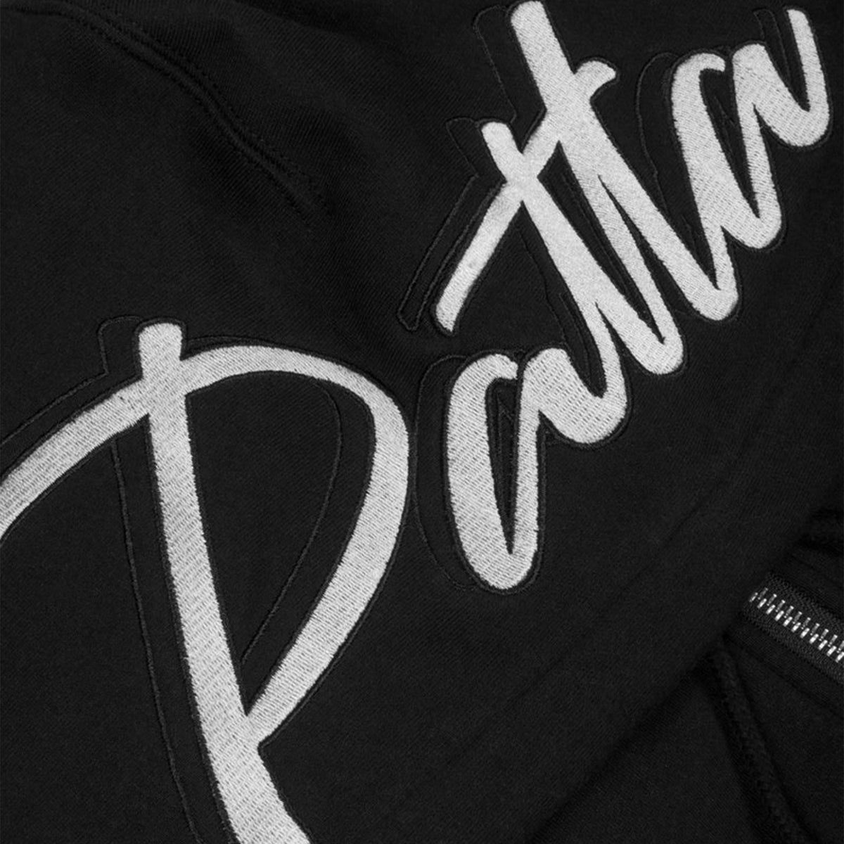 Patta Embro Classic Zip Up Hooded Sweater - Black