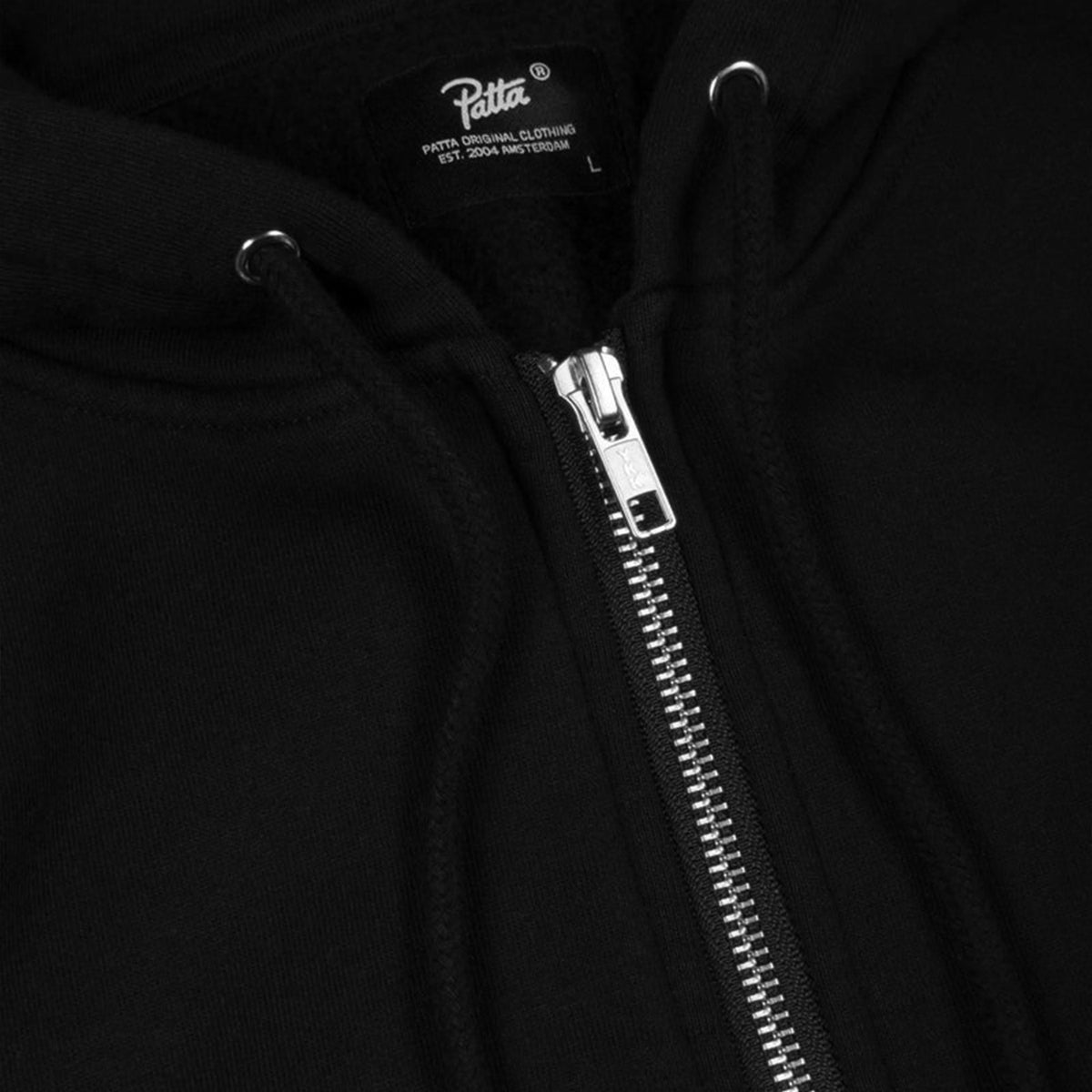 Patta Embro Classic Zip Up Hooded Sweater - Black
