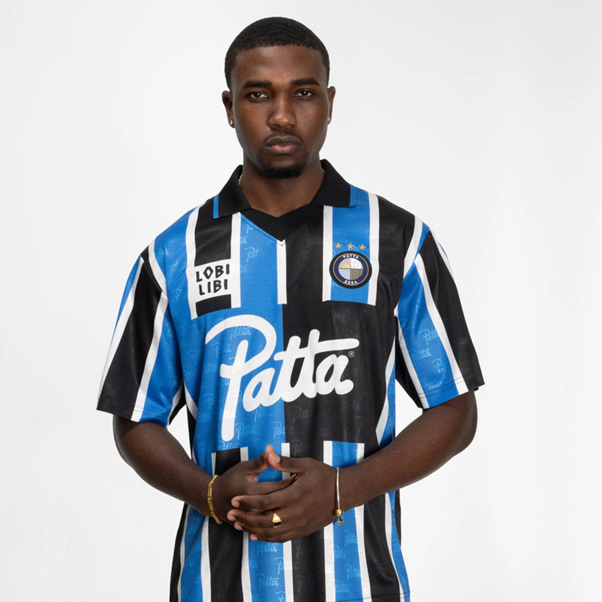 Patta Stripe Football Jersey - French Blue