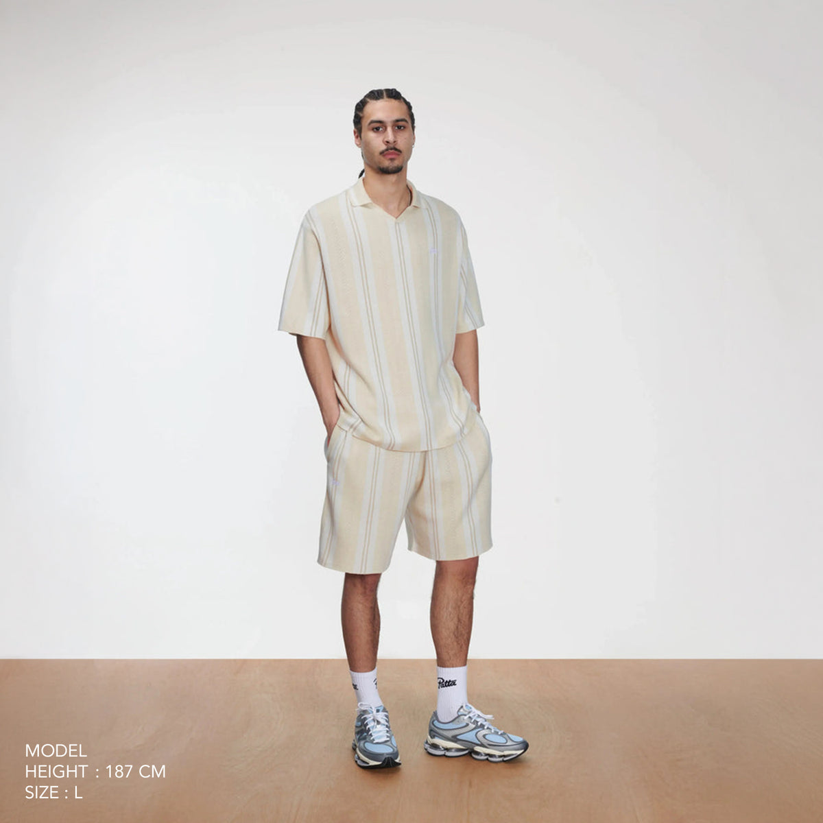 Patta Knitted Football Shirt - Oatmeal