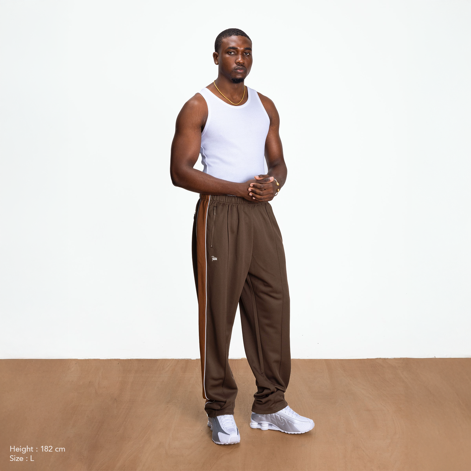 Patta Tricot Straight Track Pants - Chestnut