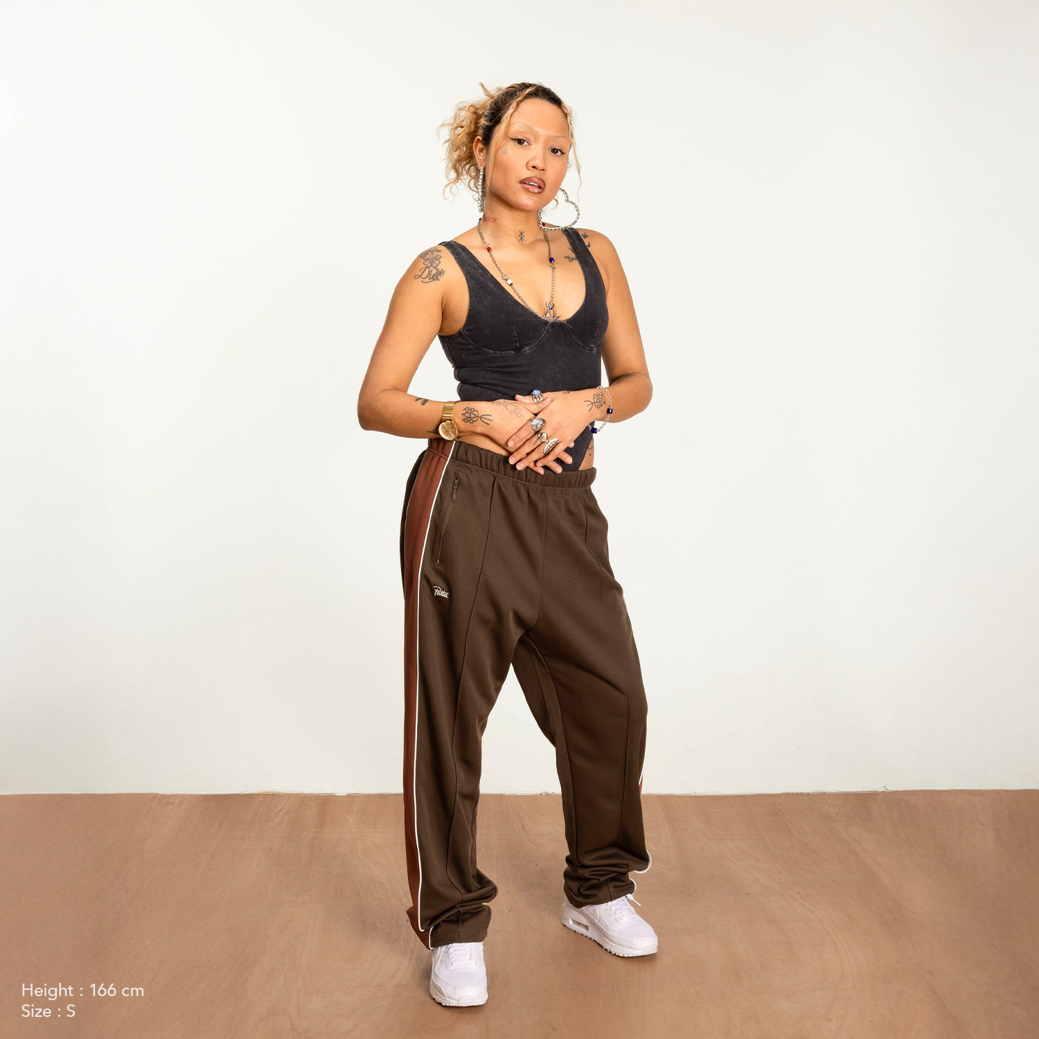 Patta Tricot Straight Track Pants - Chestnut