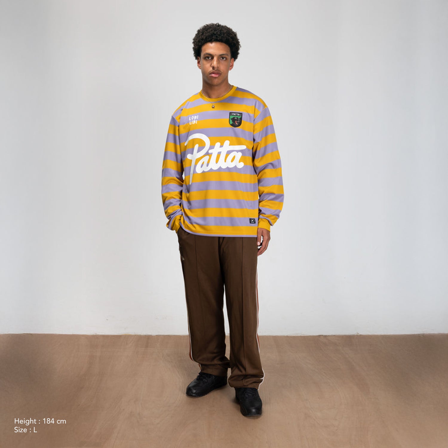 Patta Striped Longsleeve Football Jersey - Chalk Violet