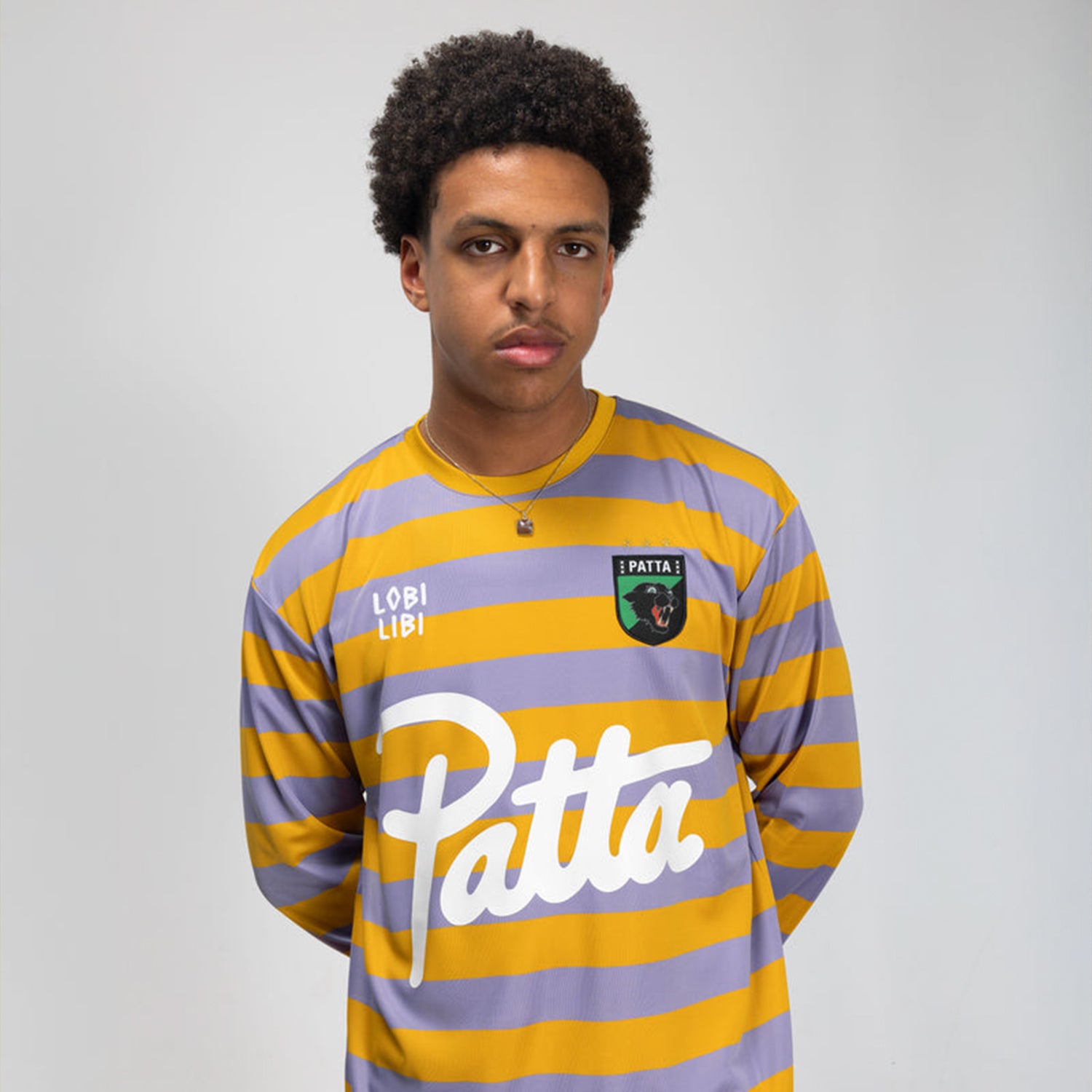 Patta Striped Longsleeve Football Jersey - Chalk Violet