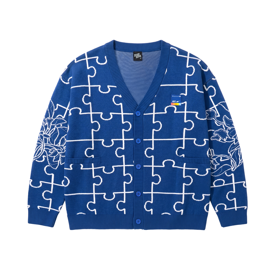 AGLXY x Wikipedia 25 Cardigan - Blue / White