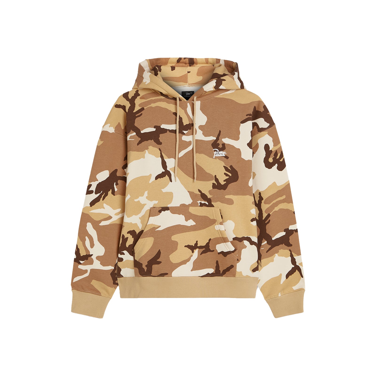 Patta Bark Woodland Camo Boxy Hooded Sweater - Sand Dollar