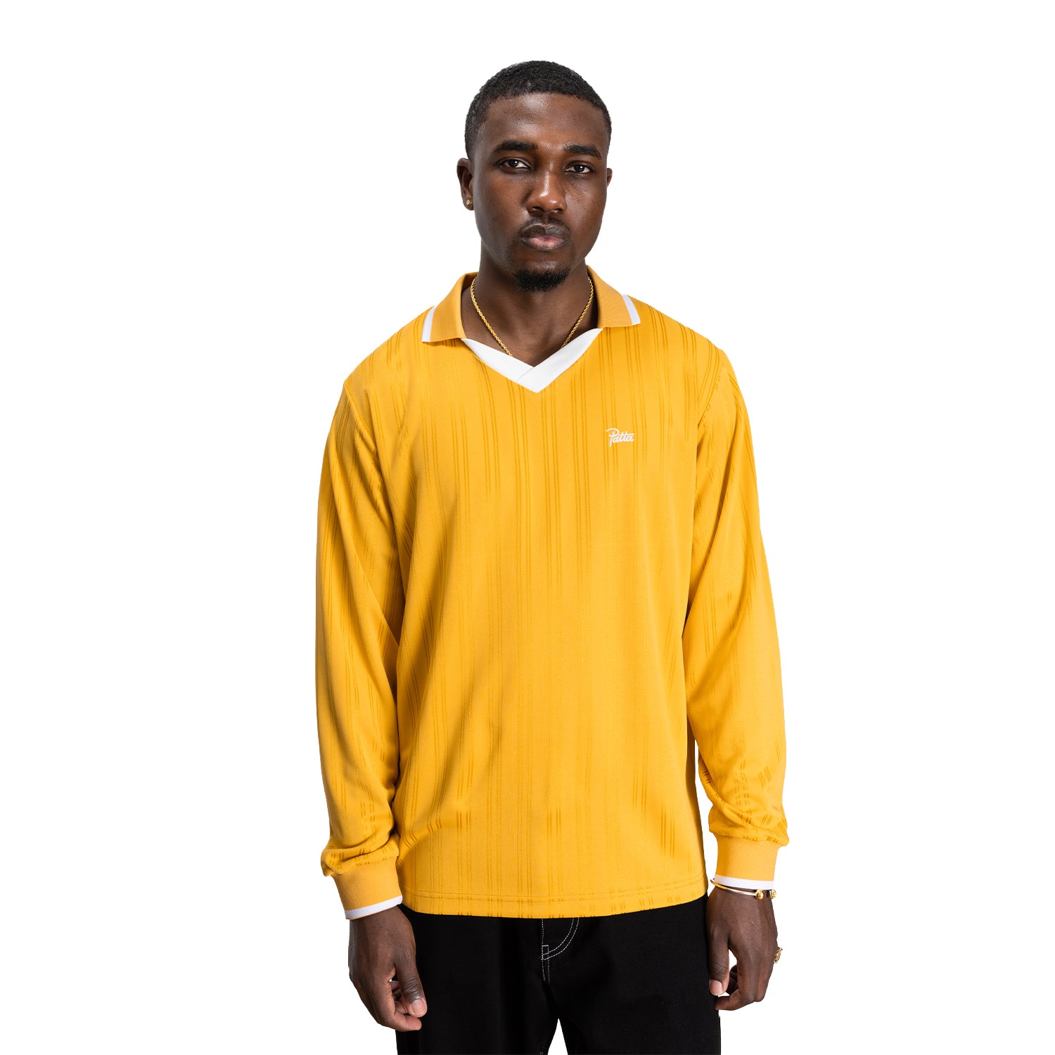 Patta Jacquard Striped Long Sleeve Jersey - Golden Rod