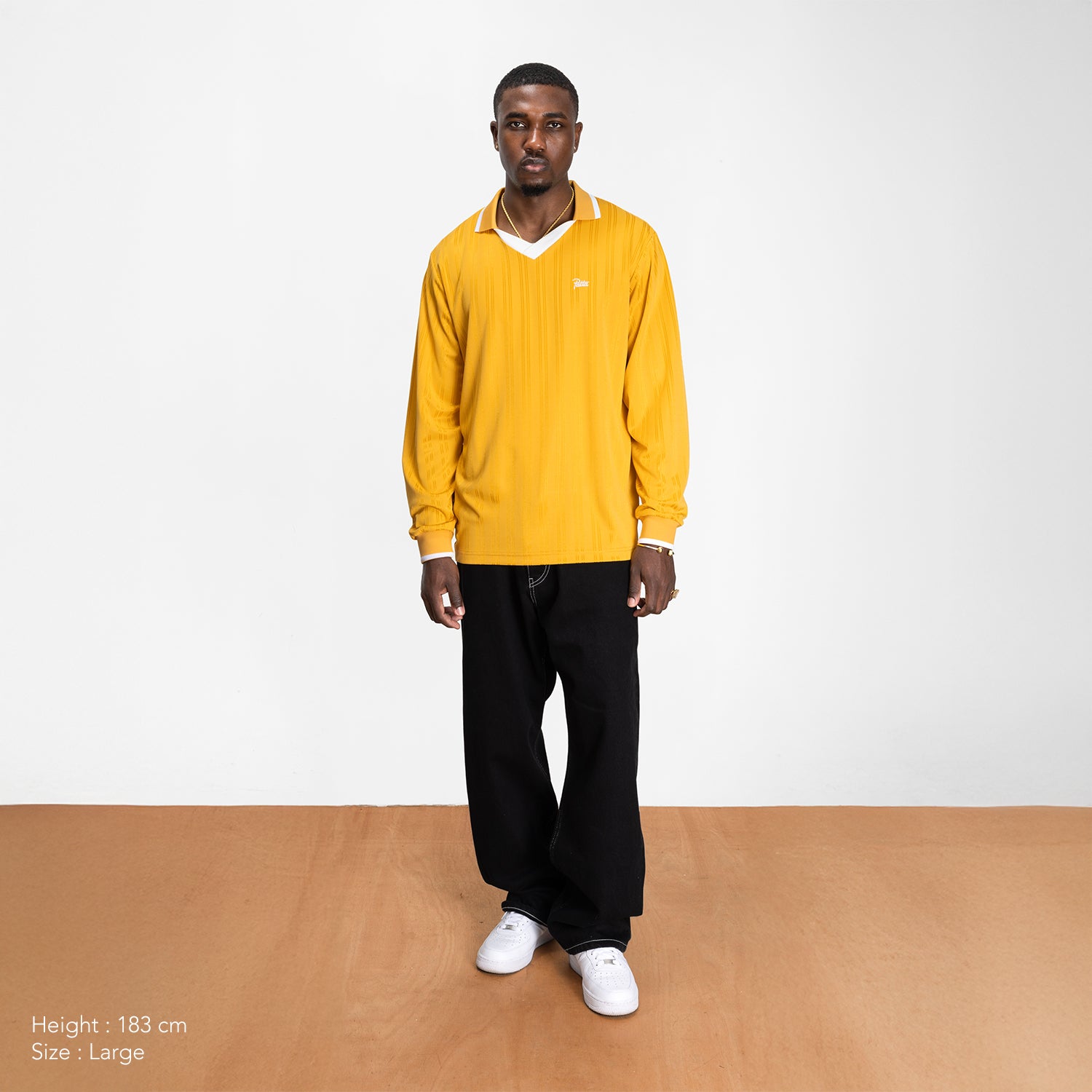 Patta Jacquard Striped Long Sleeve Jersey - Golden Rod
