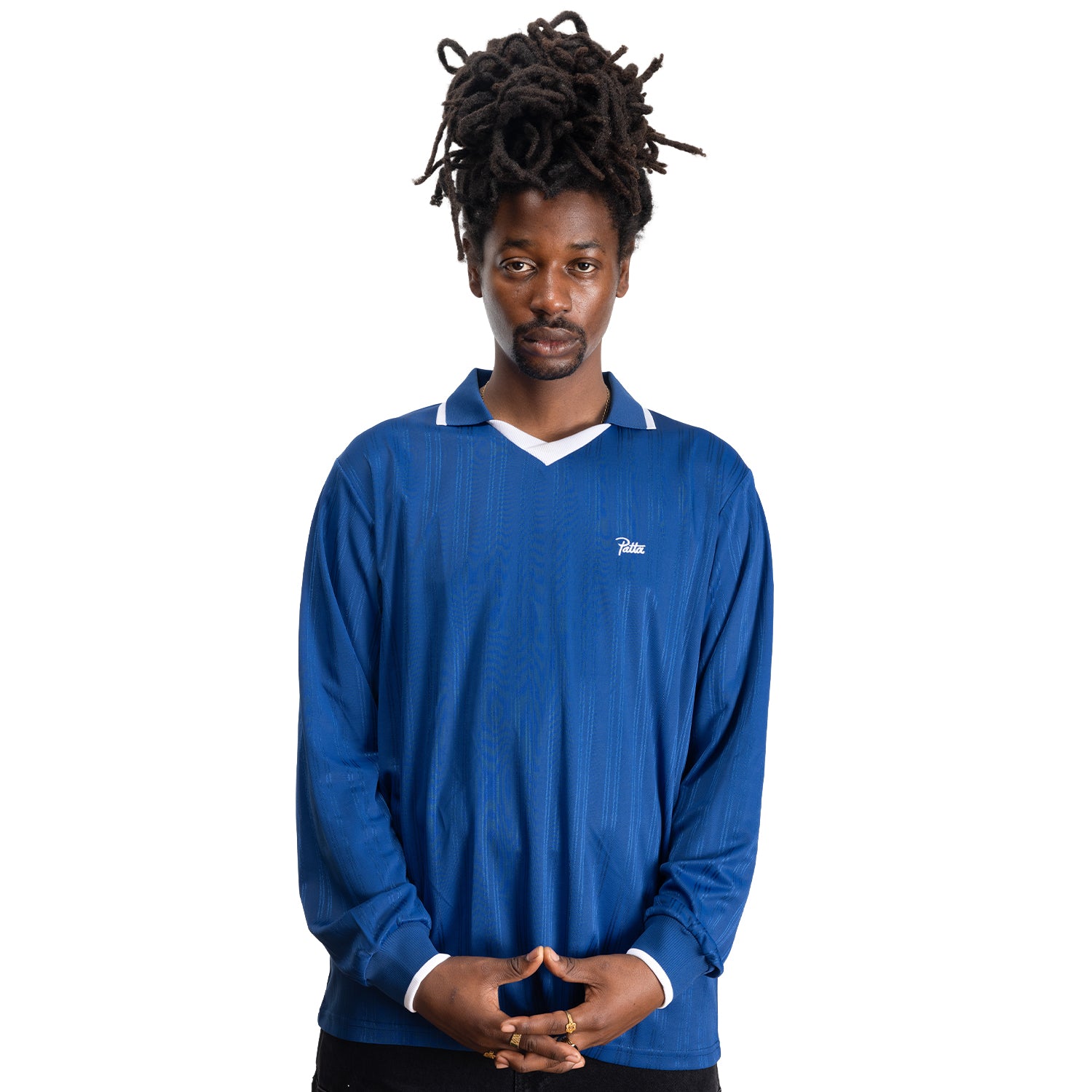 Patta Jacquard Striped Long Sleeve Jersey - Monaco Blue