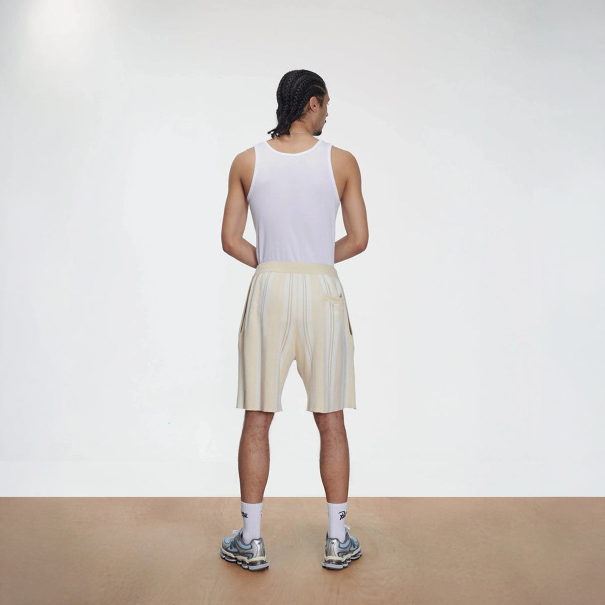 Patta Knitted Football Shorts - Oatmeal