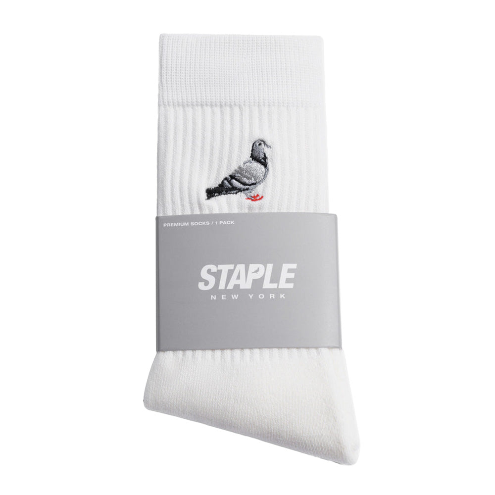 Pigeon Logo Socks - White