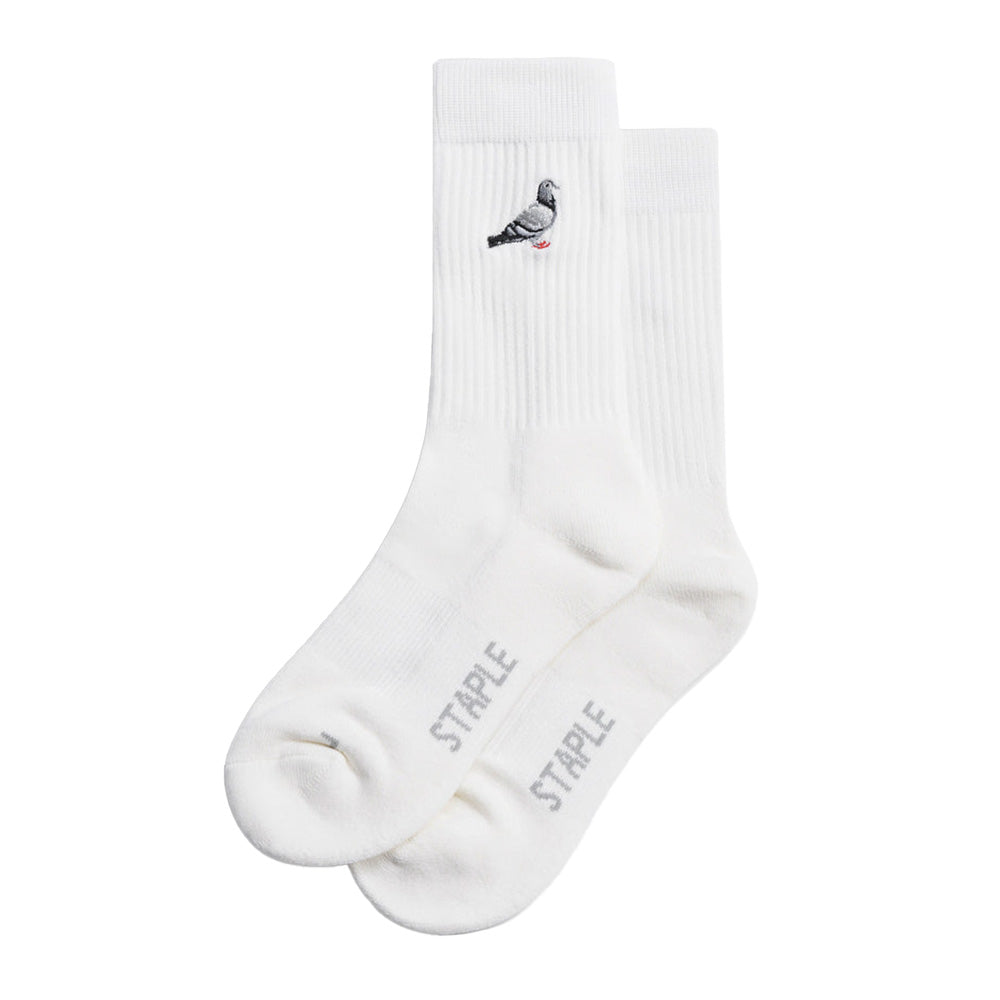 Pigeon Logo Socks - White