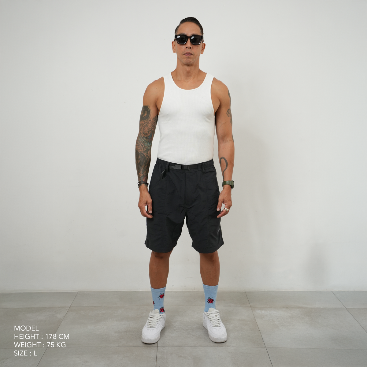 Utility 5 Pocket Nylon Shorts 022 - Black