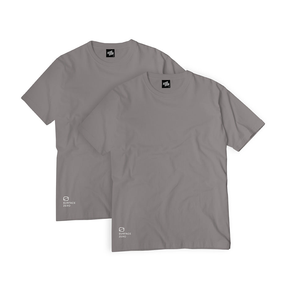 Surface Zero T-shirt (Pack of 2) - Poppy Seeds Grey